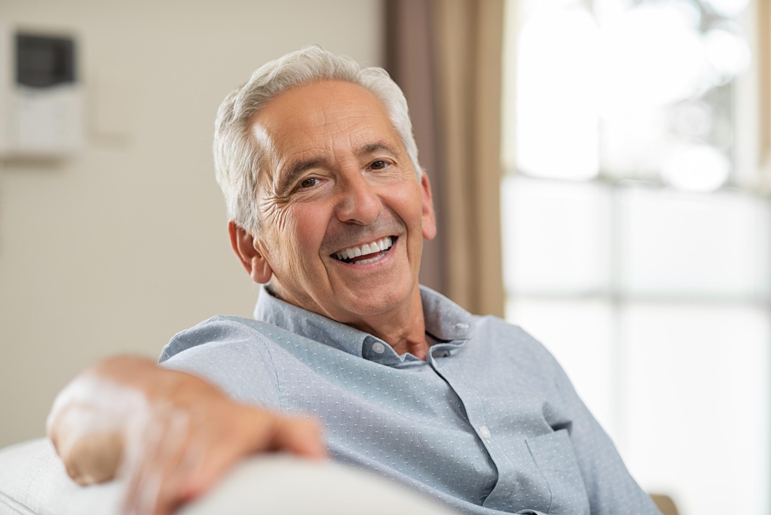 Smiling Patient with New Dentures